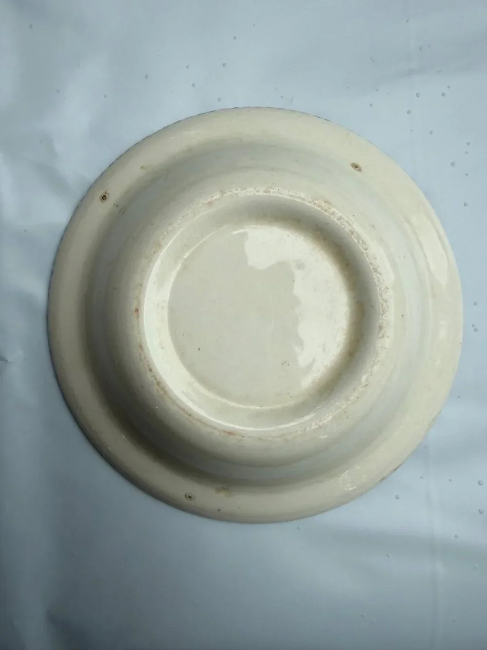 Vintage Currier & Ives Blue White Transferware Bowl Countryside Scene Cottagecor